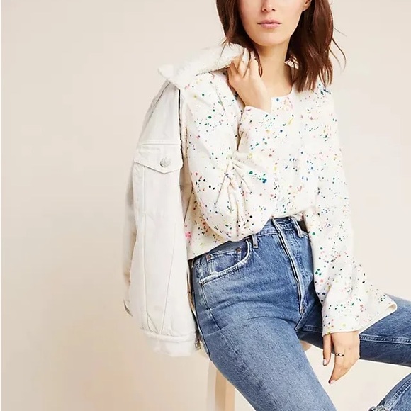 Anthropologie Maeve Jamie Paint Splatter Sweatshirt - Picture 3 of 8